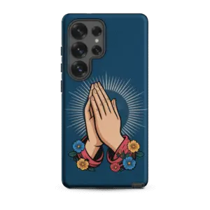 Praying Hands with Flowers Tough Samsung Case